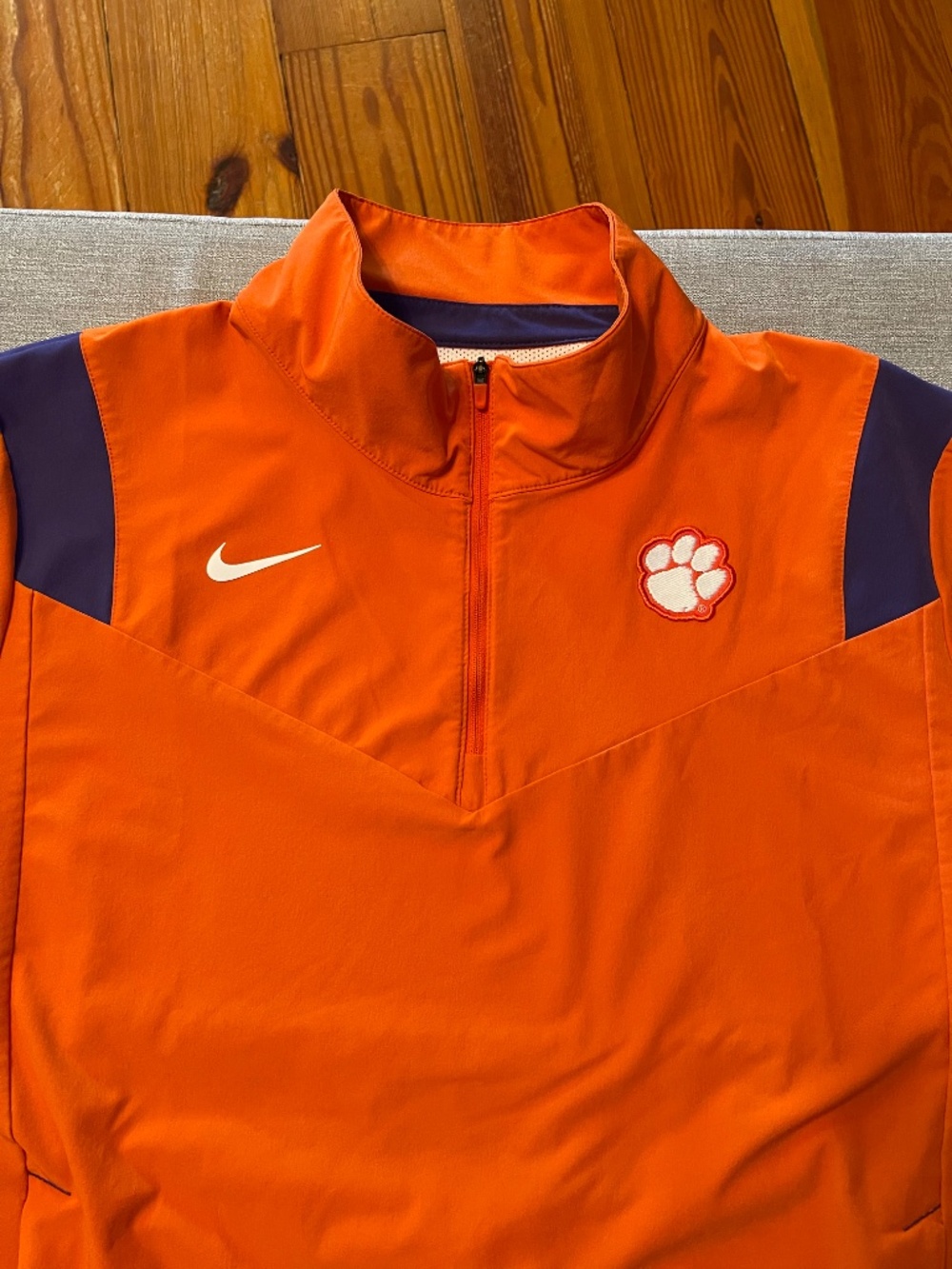 Nike Clemson Tigers 1/4 Zip Pullover Windbreaker Jacket - Team Issue